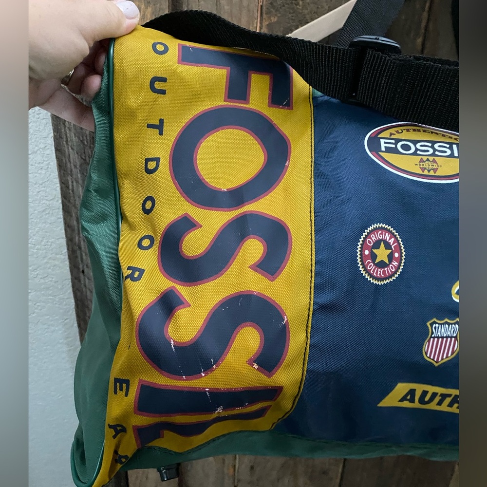 Fossil Vintage 90s Outdoor Gear Duffle Bag Colorblock Multicolor Overnight Tote - Picture 7 of 16